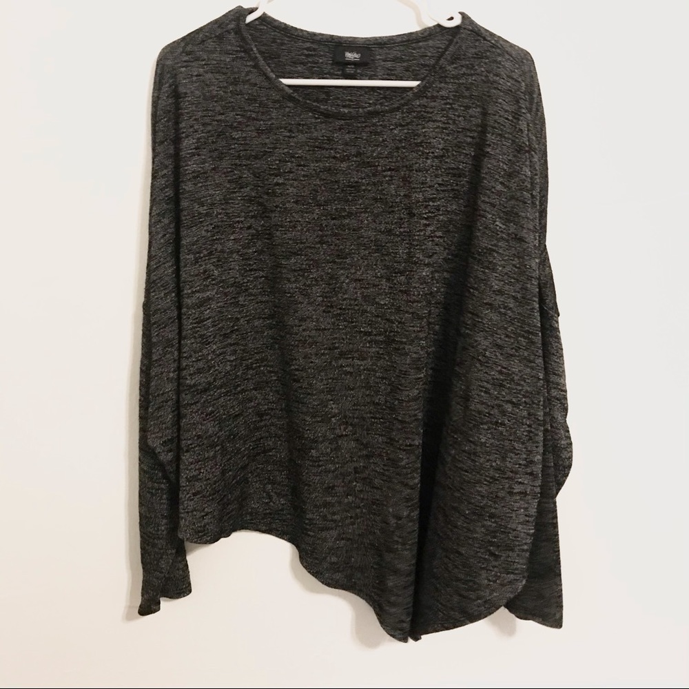 Charcoal Long Sleeve Tapered Sweater